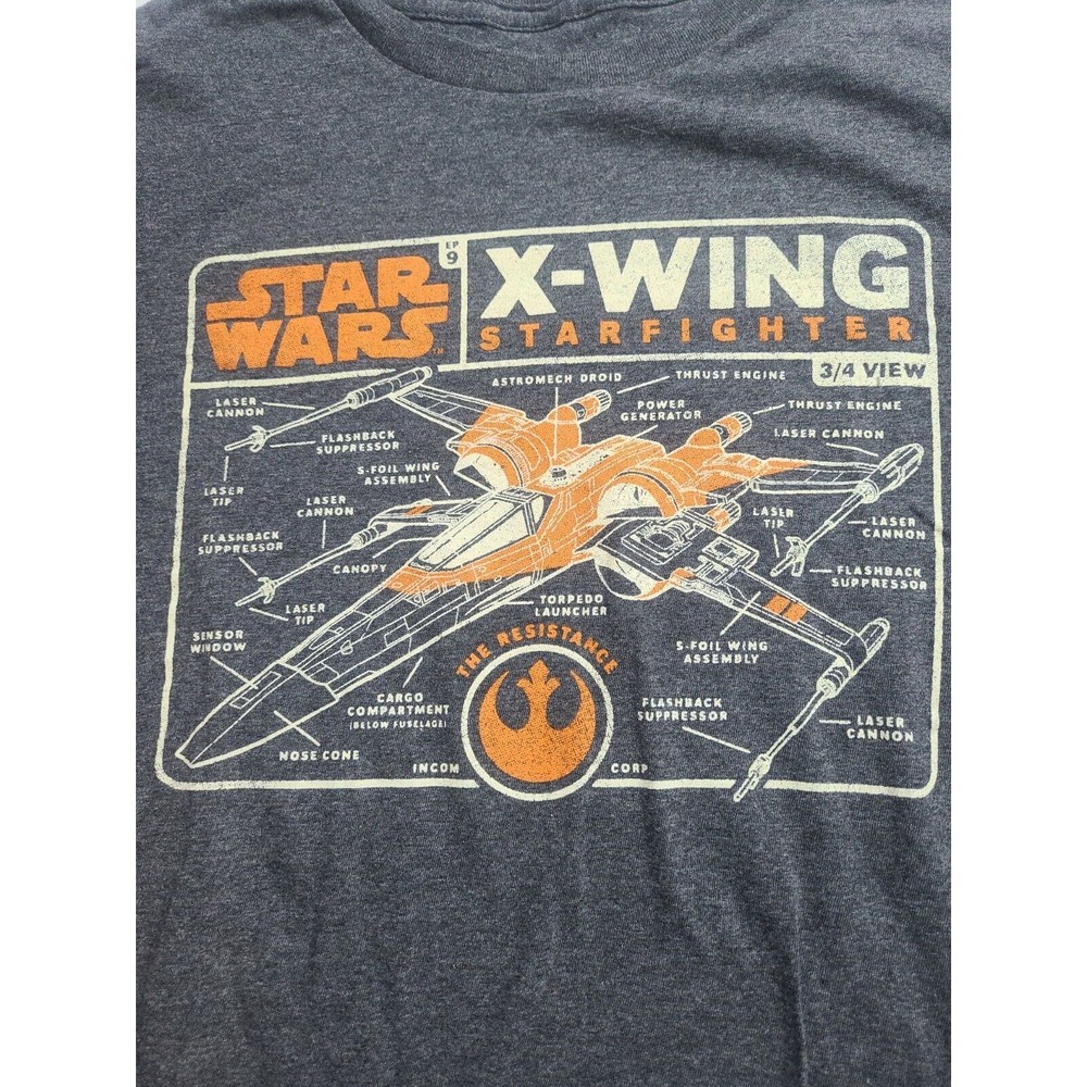 Star Wars X Wing Starfighter T Shirt Short Sleeve Black Mens Size Medium - Picture 2 of 6